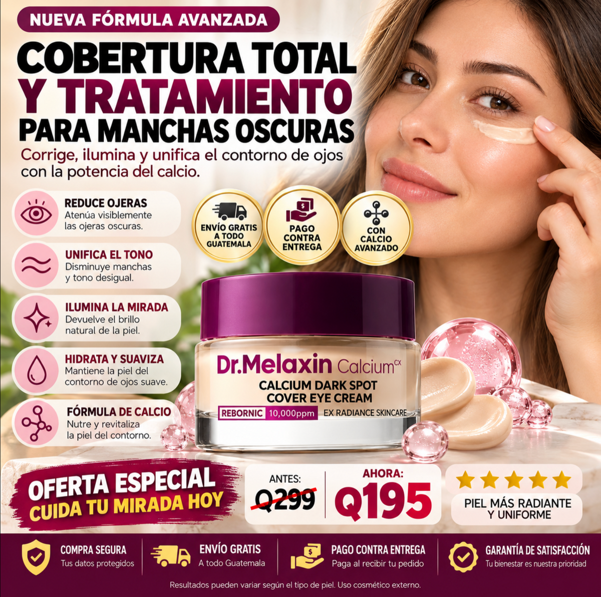 Dr. Melaxin Calcium™ | Crema para Ojeras y Mirada Radiante